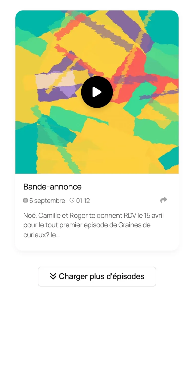 La mise en page Cartes sur un téléphone.