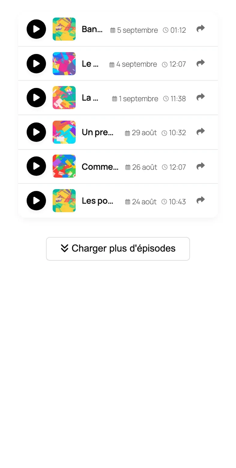 La mise en page Compacte sur un téléphone.