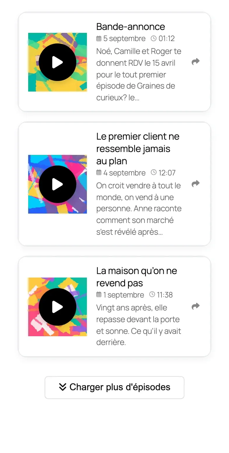La mise en page Standard sur un téléphone.